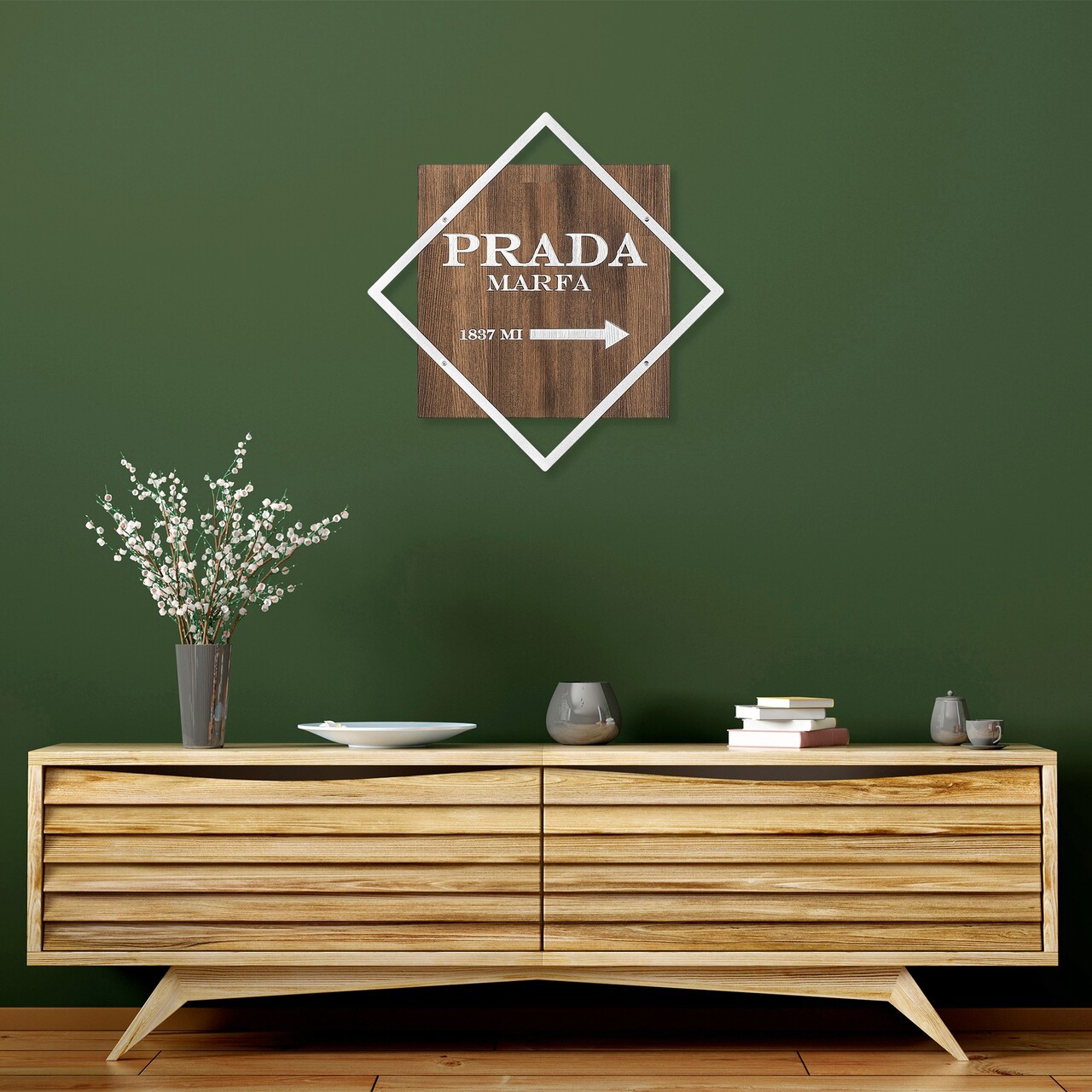 Decoratiune de perete, Fashion, Dimensiune: 54 x 54 cm, Nuc / Argint - imagine 7